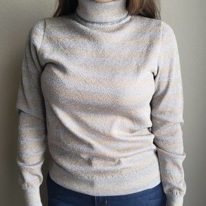 ✨ J CREW SPARKLE STRIPE TURTLENECK